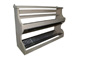 Piattaia in legno colore bianco venature a vista e acciaio